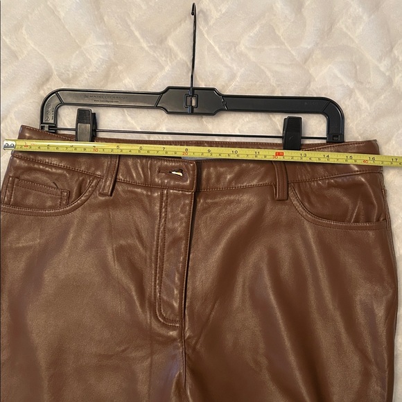 Maison d’Amelie vegan leather caramel brown pants measures 32/28 - Picture 4 of 5